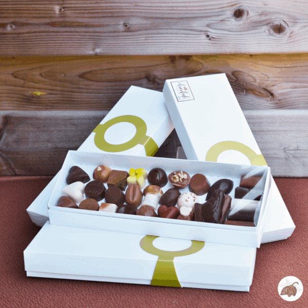 Luxe praline doos met sleeve.